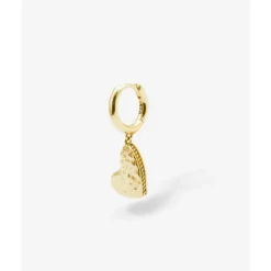 Buddha to Buddha Vergoldete Ohrringe | Premium Gold Plated Jewelry-Herz Ohrring Single Piece Vergoldet
