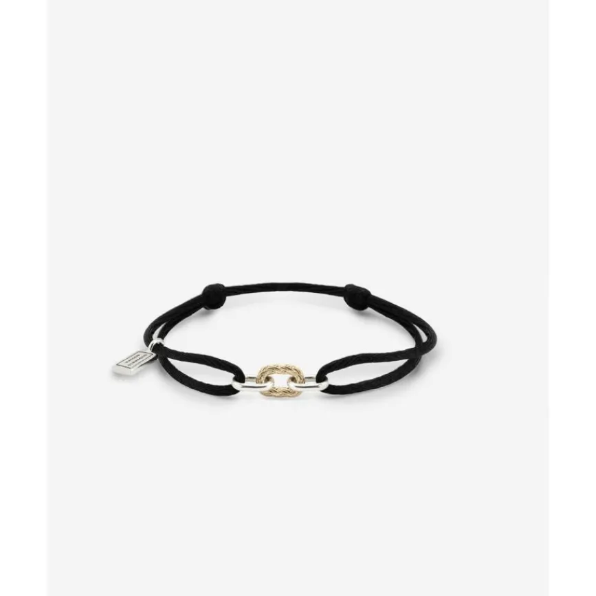 Buddha to Buddha Kordel Armbänder | Golden Armbänder-Katja Link Cord Armband Bicolor Schwarz