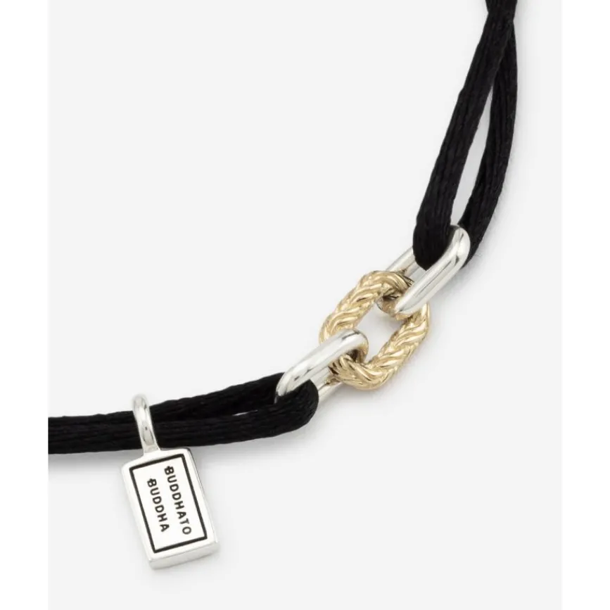 Buddha to Buddha Kordel Armbänder | Golden Armbänder-Katja Link Cord Armband Bicolor Schwarz