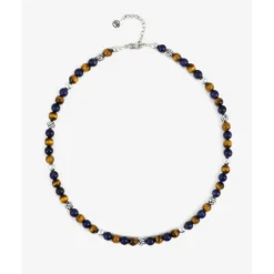 Buddha to Buddha Silberketten | Beads Jewelry-Kette Spirit Bead Mini Mix Sodalith Tigerauge Silber 43-45 cm