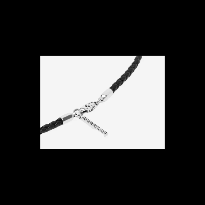 Buddha to Buddha Silberketten | Lederschmuck-Ketting Essential Mix Silver/Leather Black 60 cm