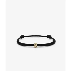 Buddha to Buddha Kordel Armbänder | Golden Armbänder-Nathalie Bead Cord Armband Gold 14kt Schwarz