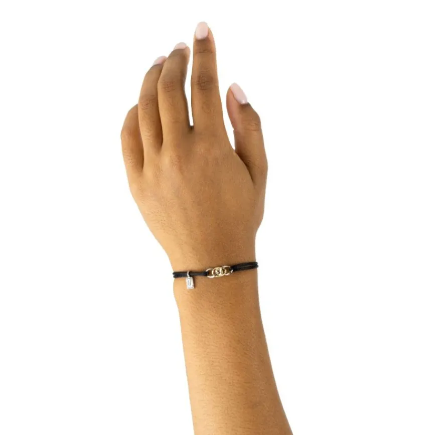 Buddha to Buddha Kordel Armbänder | Golden Armbänder-Nathalie Cord Armband Bicolor Schwarz