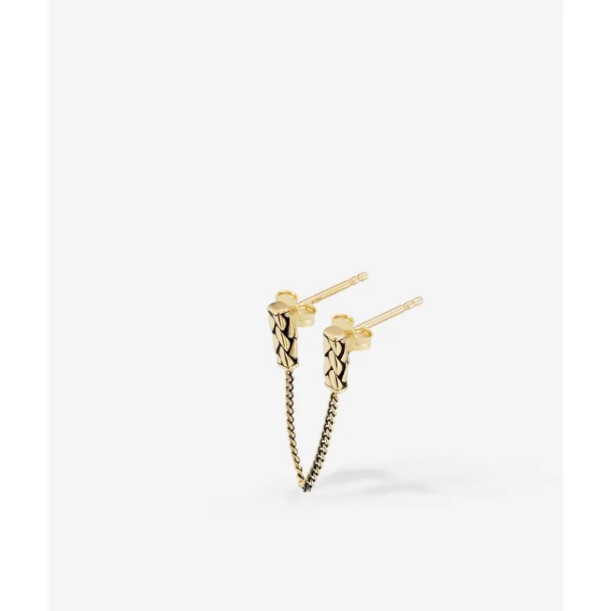Buddha to Buddha Gold Ohrringe | Goldschmuck-Ohrring George Double 14kt Gold Einzelstück