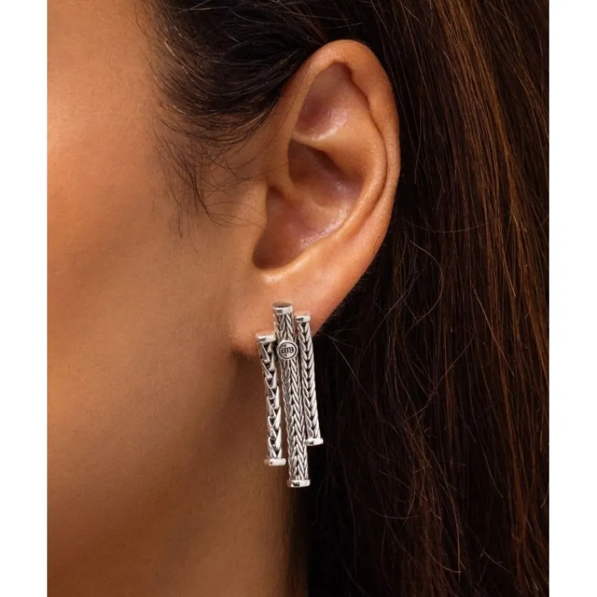 Buddha to Buddha Silber Ohrringe | Silberschmuck-Ohrring Triple Mini Silber Single Piece