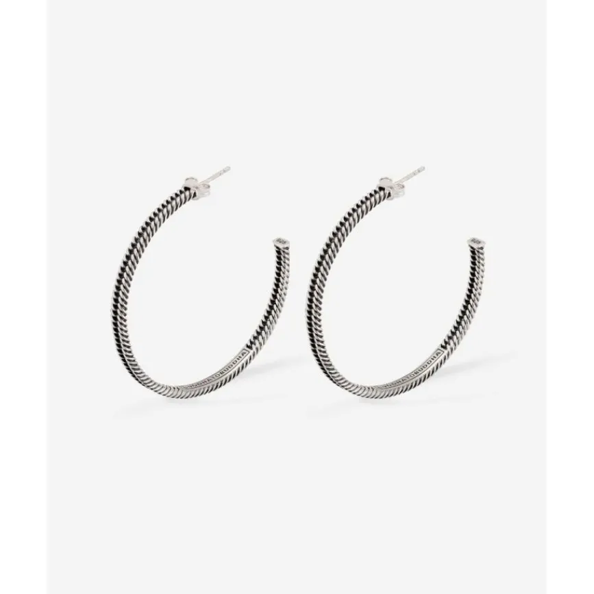 Buddha to Buddha Silber Ohrringe | Silberschmuck-Ohrringe Chain Hoop