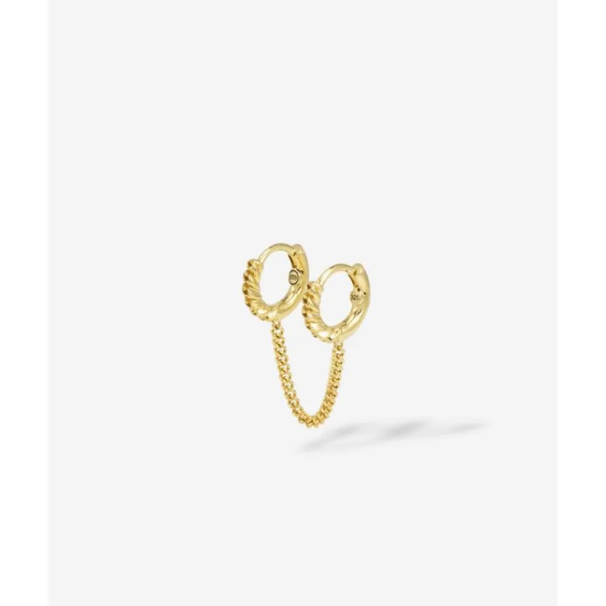 Buddha to Buddha Vergoldete Ohrringe | Premium Gold Plated Jewelry-Ohrringe Nathalie Double Linked Vergoldet Single Piece