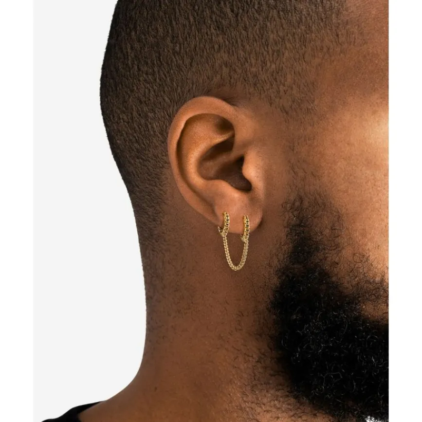 Buddha to Buddha Vergoldete Ohrringe | Premium Gold Plated Jewelry-Ohrringe Nathalie Double Linked Vergoldet Single Piece