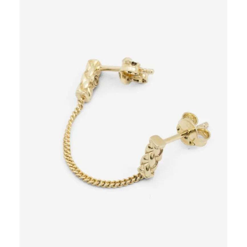 Buddha to Buddha Vergoldete Ohrringe | Premium Gold Plated Jewelry-Ohrstecker George Doppel Vergoldet Single Piece