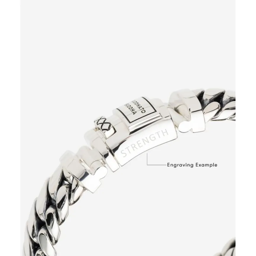Buddha to Buddha Silber Armbänder | Engrave-Panzerarmband Ben Medium
