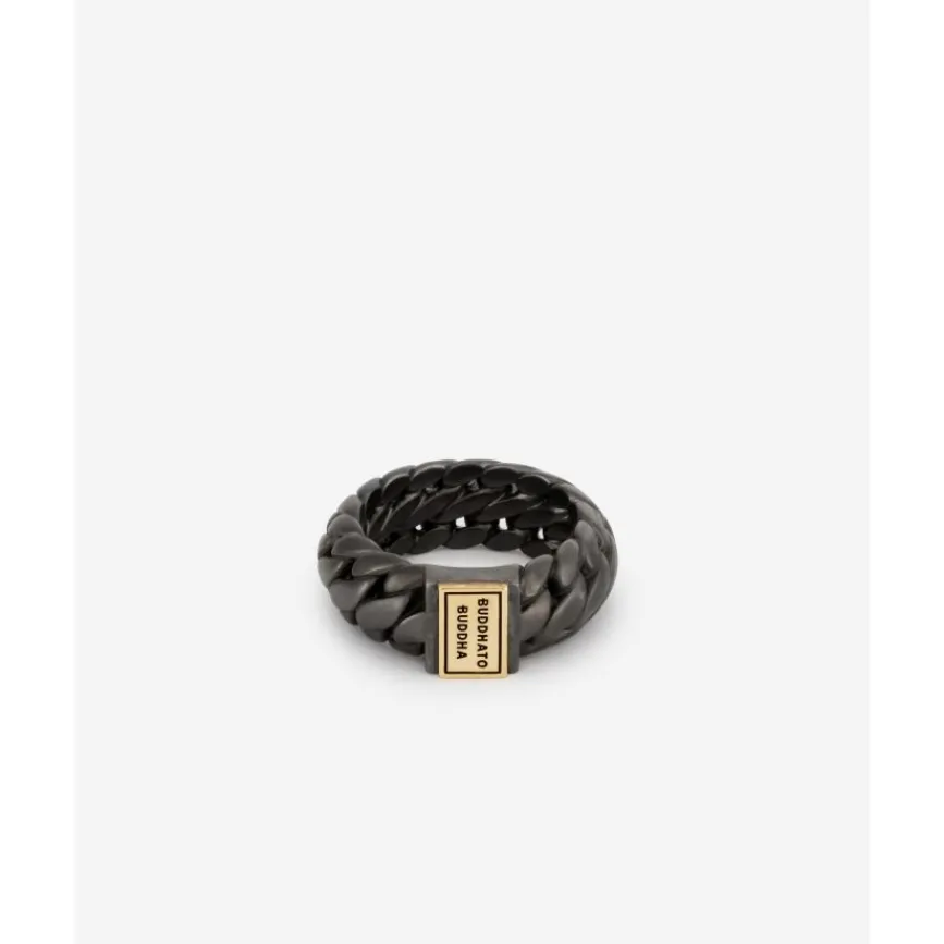 Buddha to Buddha Silber Ringe | Black Rhodium Schmuck-Ring Ben Small Schwarz Rhodium Gold 14kt