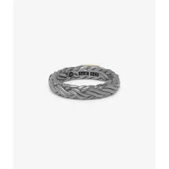 Buddha to Buddha Silber Ringe | Black Rhodium Schmuck-Ring Katja XS Schwarz Rhodium Shine Gold 14kt
