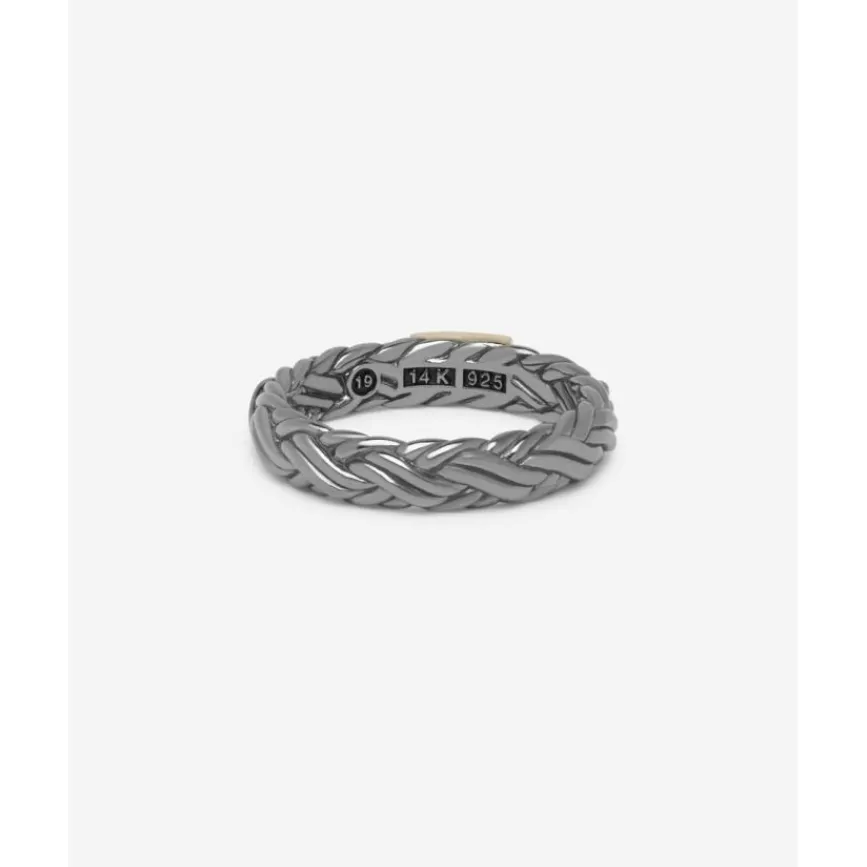 Buddha to Buddha Silber Ringe | Black Rhodium Schmuck-Ring Katja XS Schwarz Rhodium Shine Gold 14kt